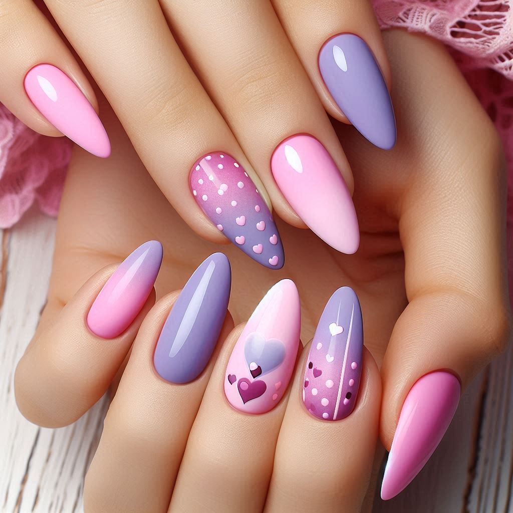 Lilac and Pink Nail Designs