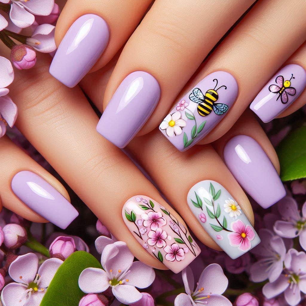 Spring Lilac Nail Designs