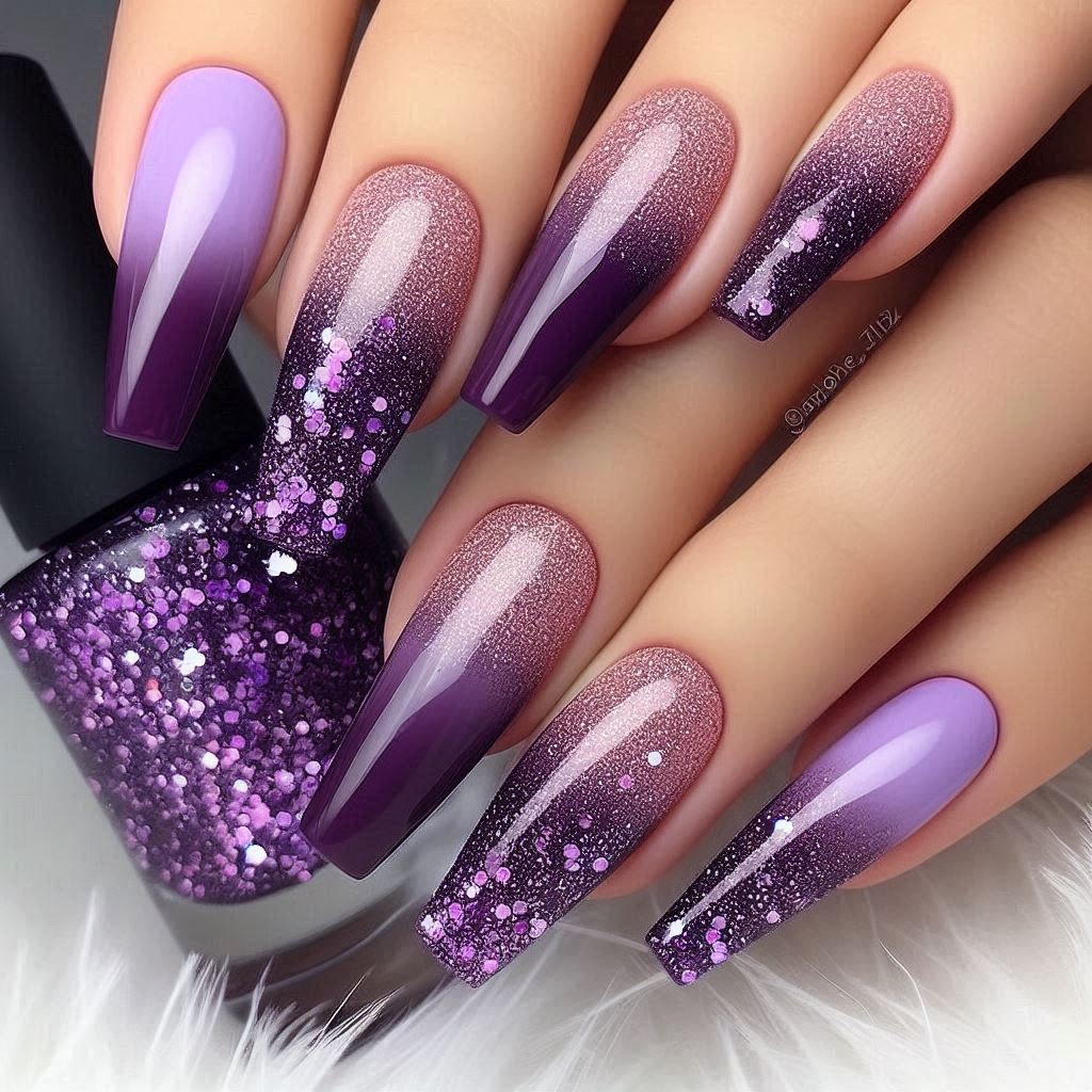 dark purple nail art