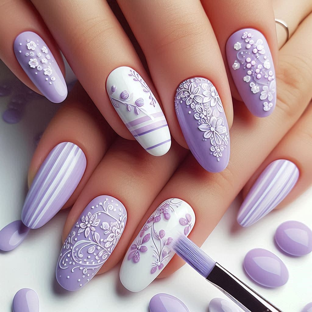 Lilac Gel Nail Designs