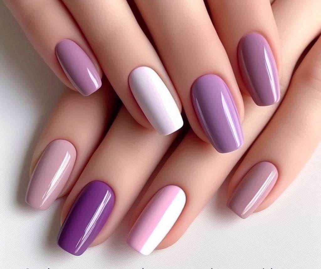 Single Purple Accent Nail designs