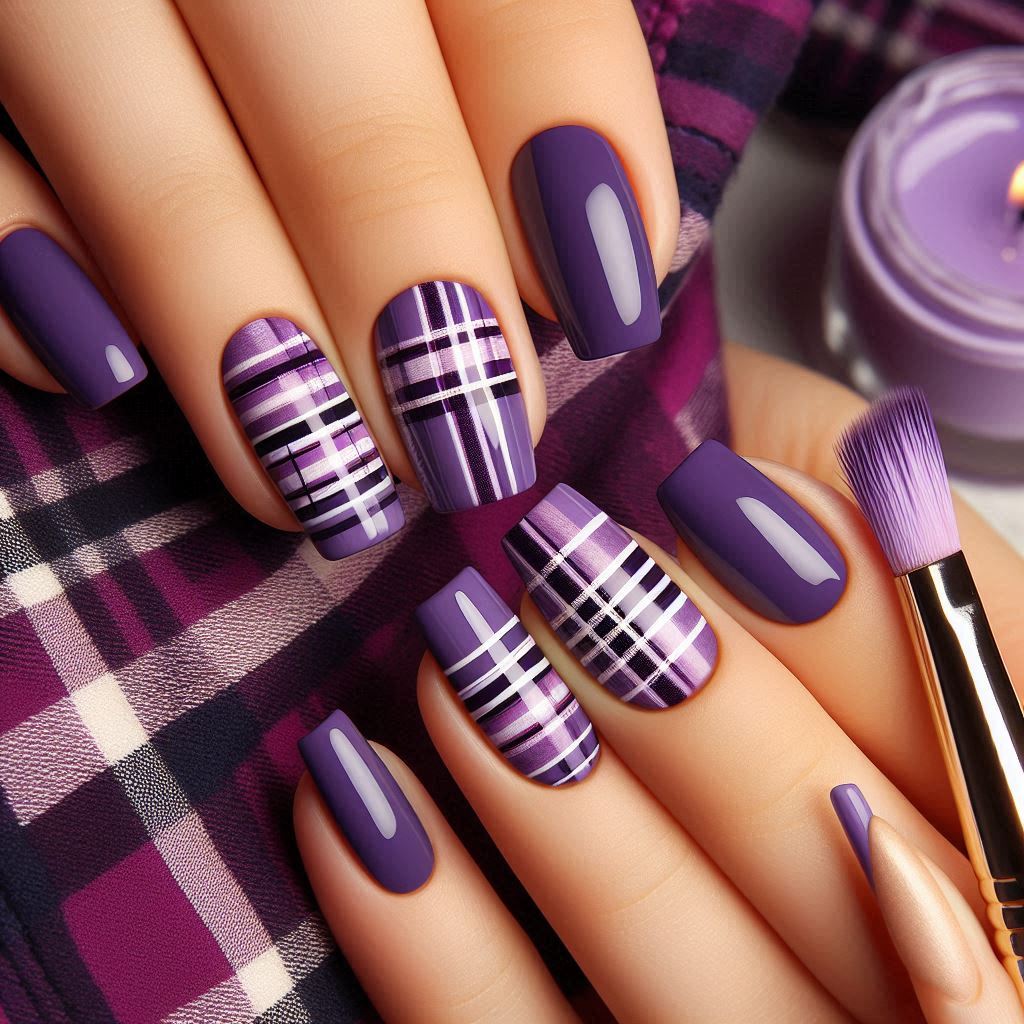 dark purple nail art