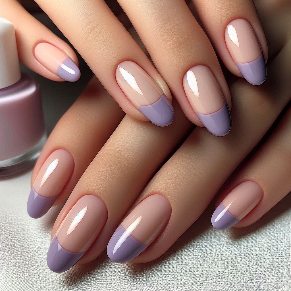 Lavender Tips on Nude Base