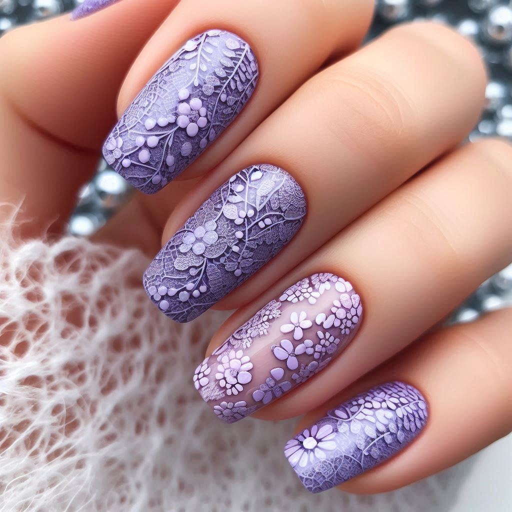 Textured Purple Lace Effect