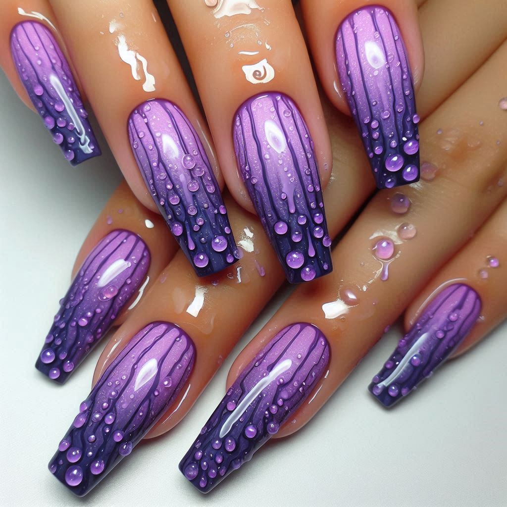 purple rainfall nail designs