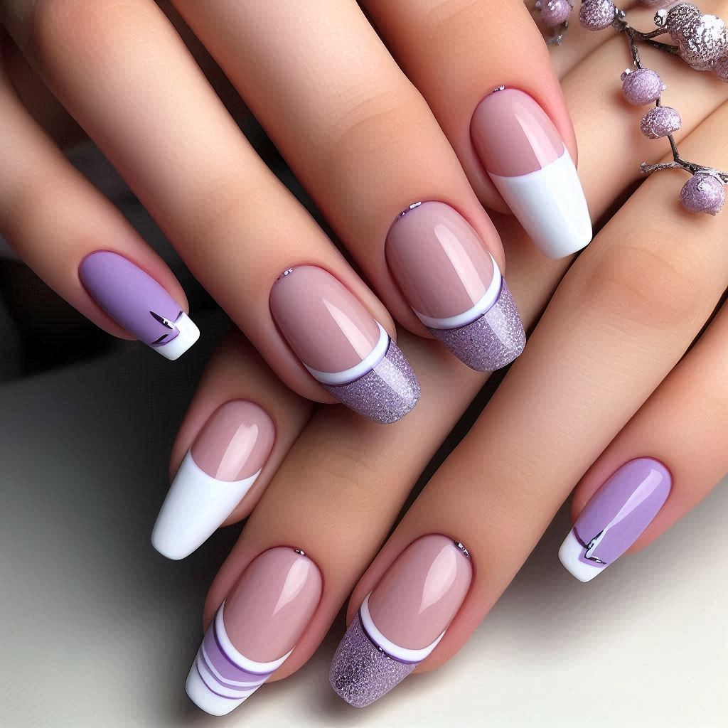 Lilac French Nail Designs