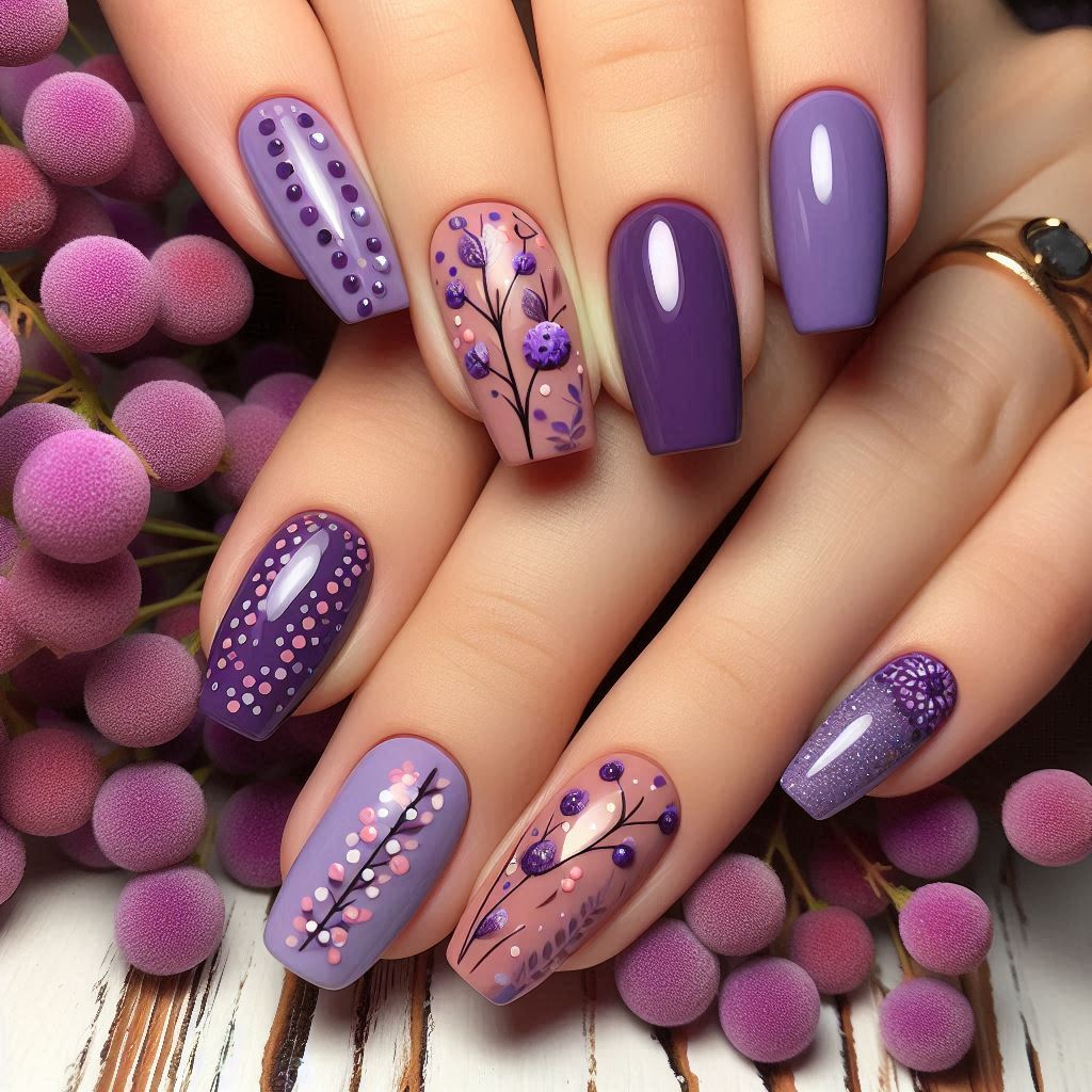 plum design nail art