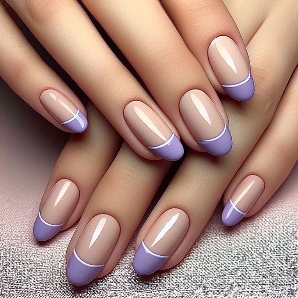 Lavender Tips on Nude Base