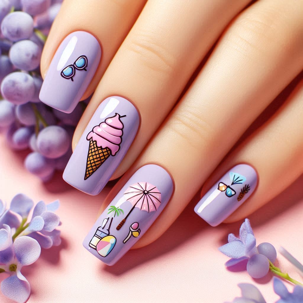 Lilac Nail Designs for Summer