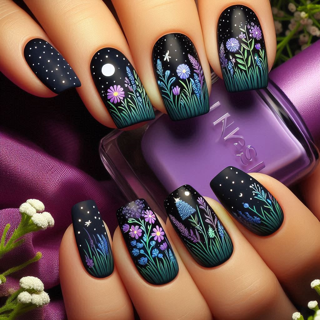 garden theme nail designs