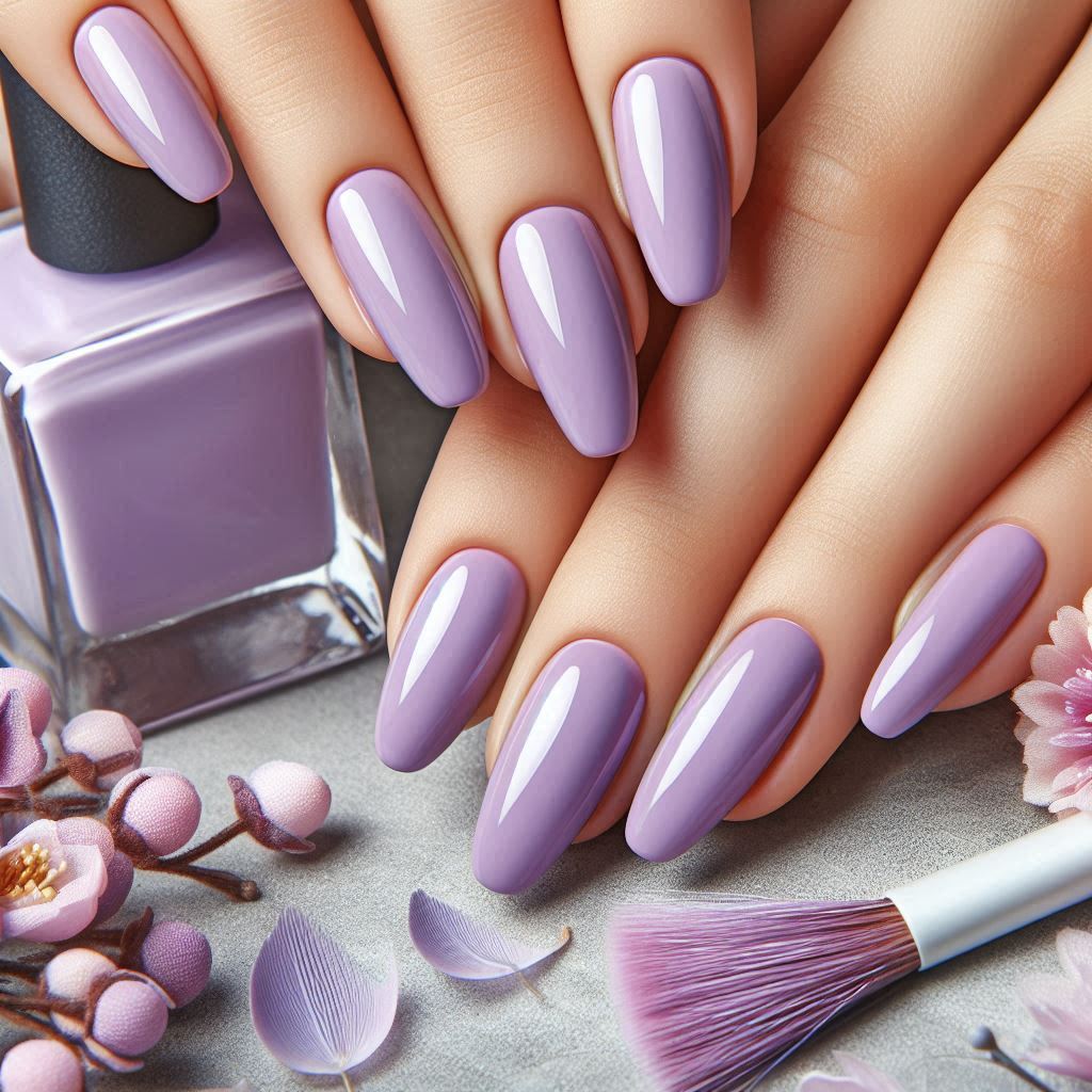 light purple nail art