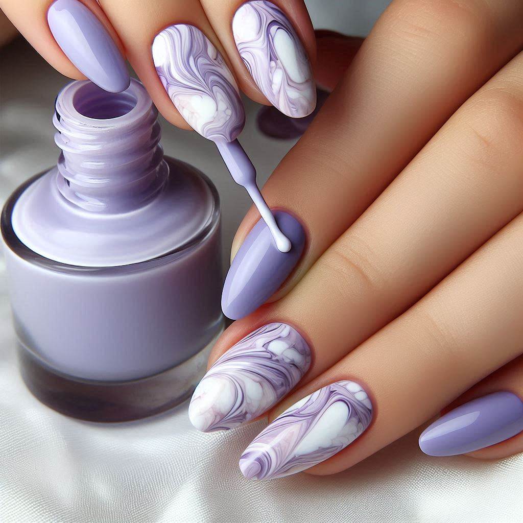 Light Purple Marble's Appearance nail art