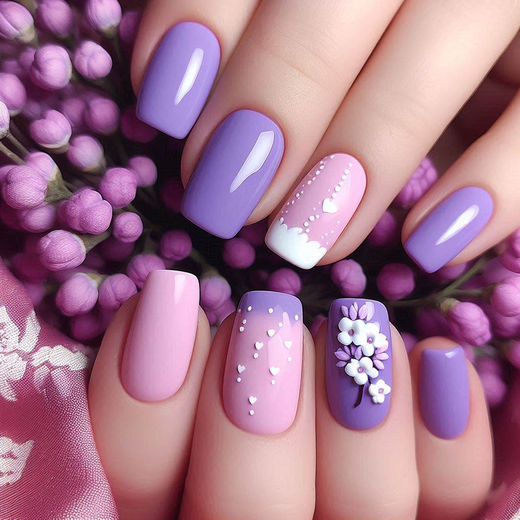 Lilac Short Nail Designs