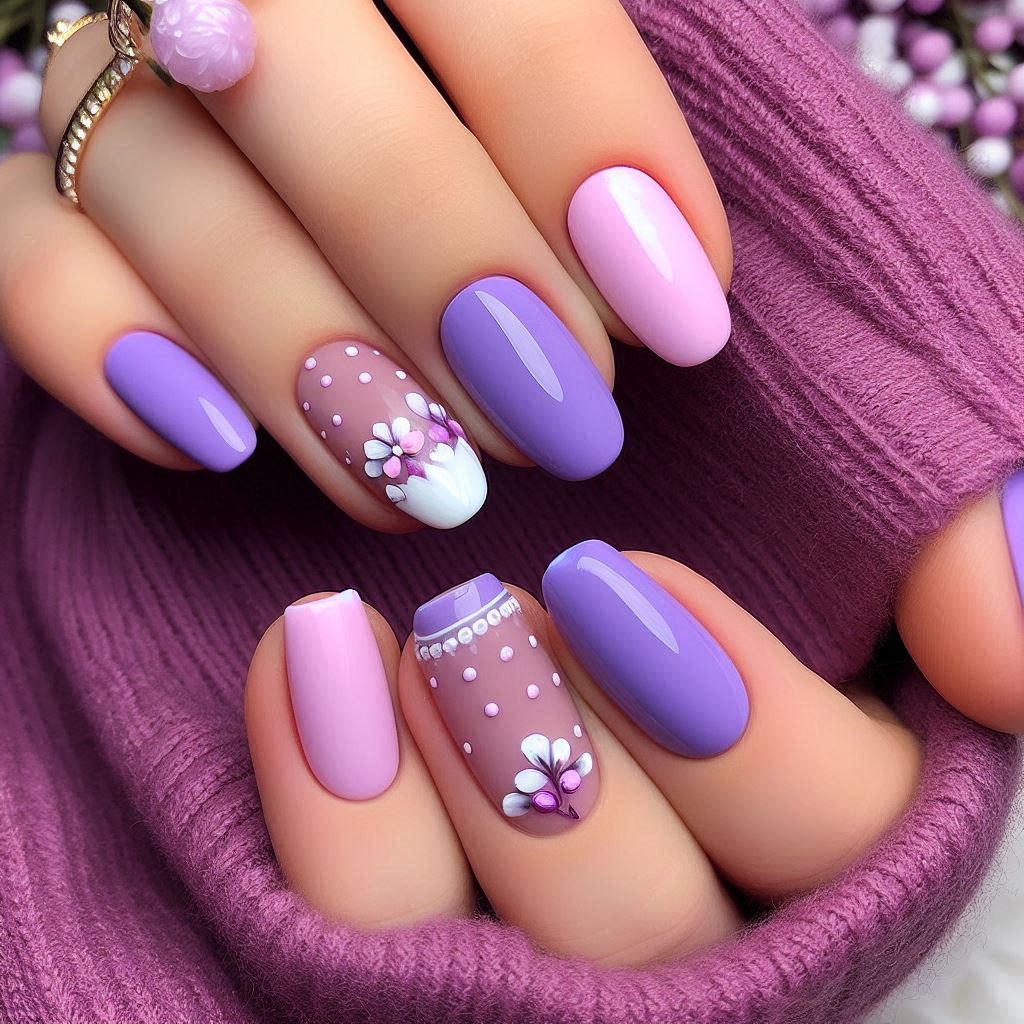 Lilac Short Nail Designs