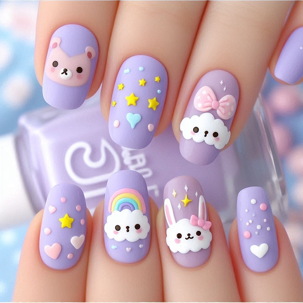 Cute Lilac Nail Designs