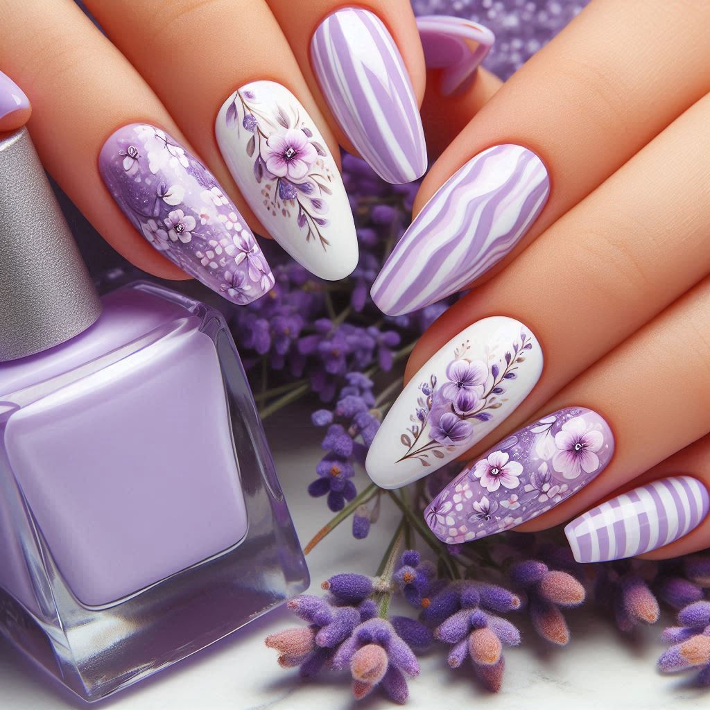 Lilac Lavender Nail Designs