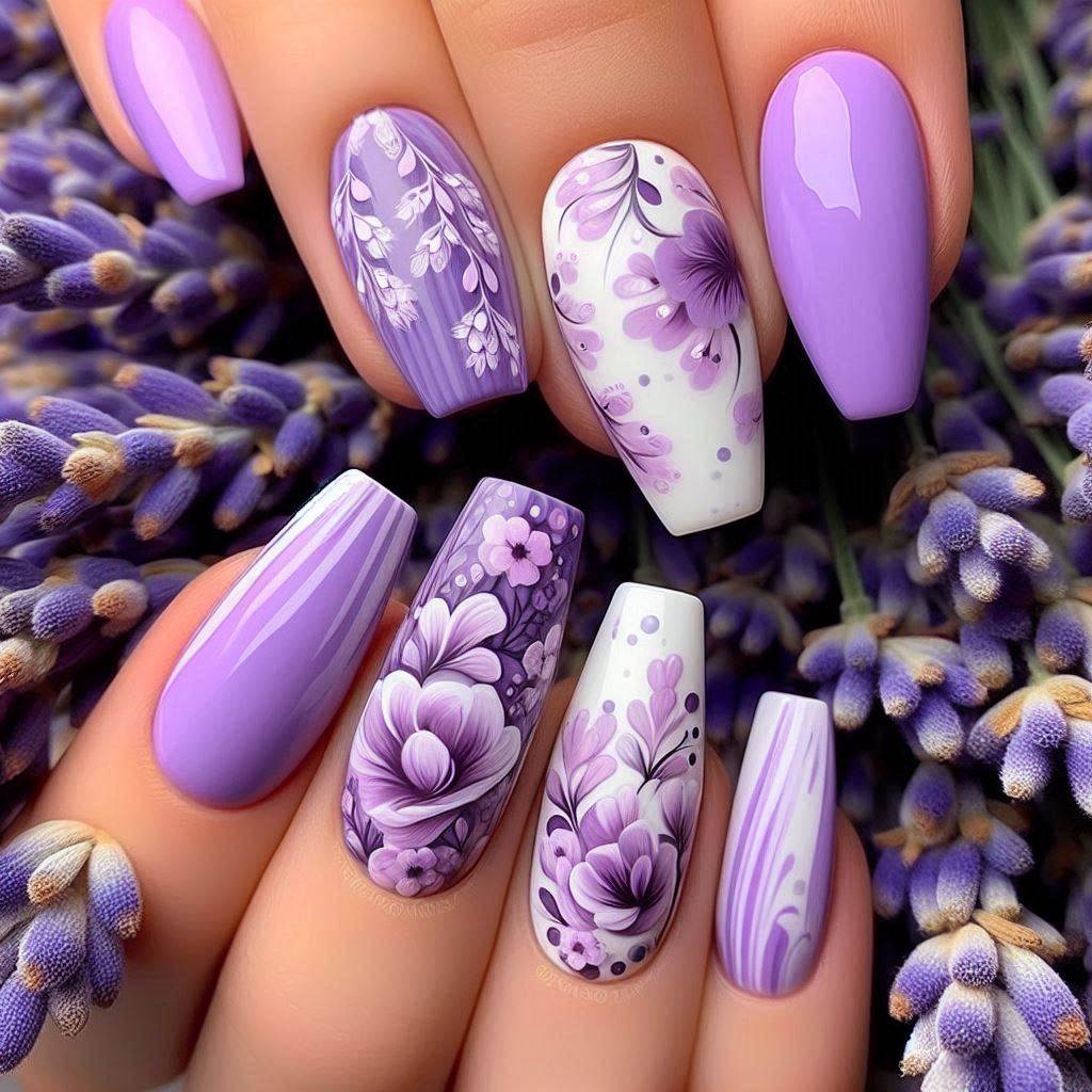 Lilac Lavender Nail Designs