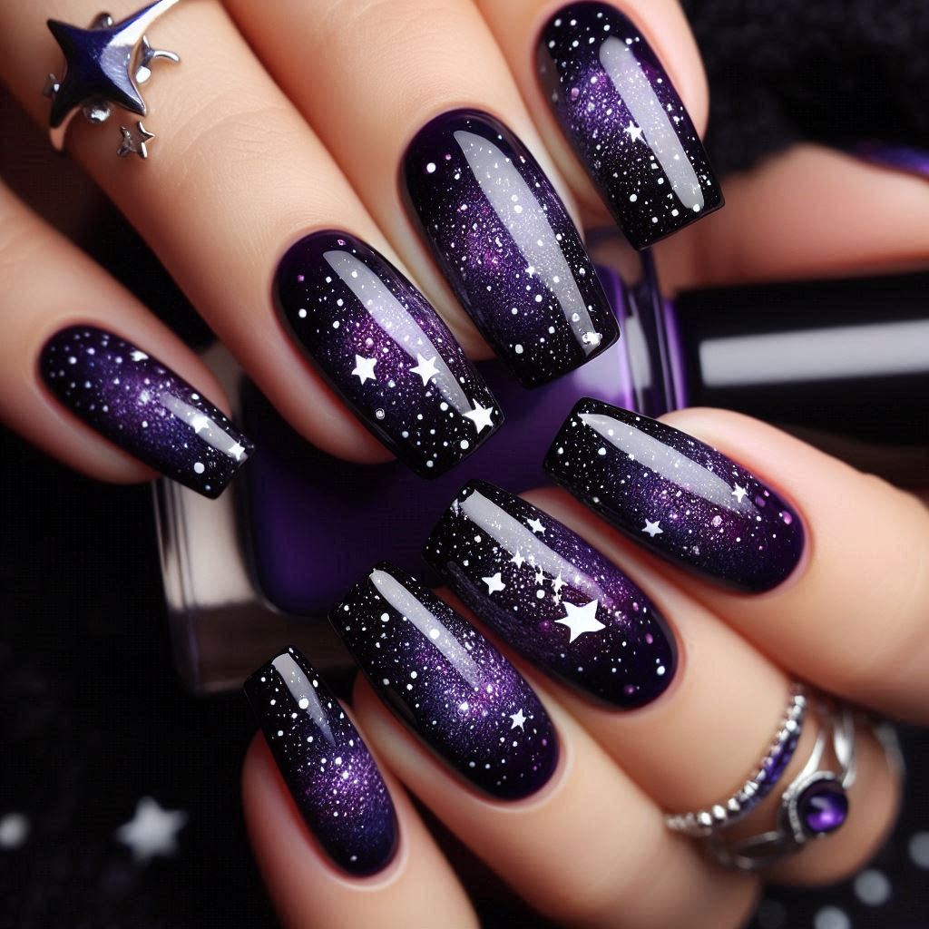 star and sky nail designs