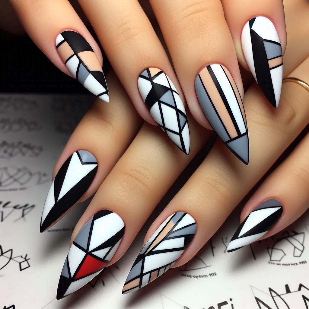 geometric nail arts