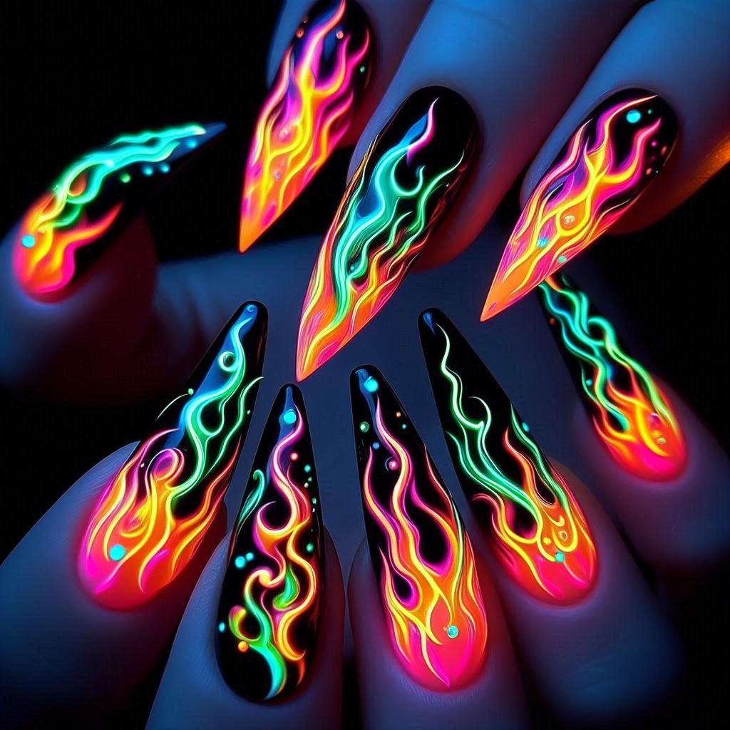 flame nail designs