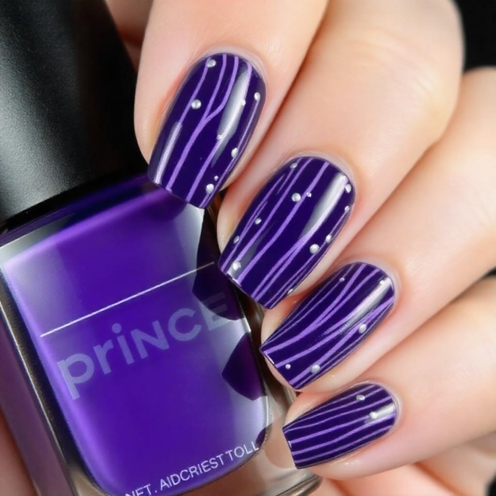 purple and white nail designs