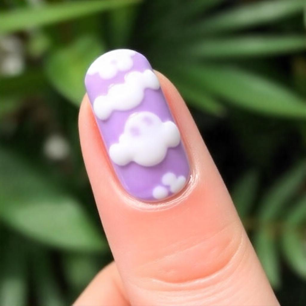 Cloud Style Lavender nail designs