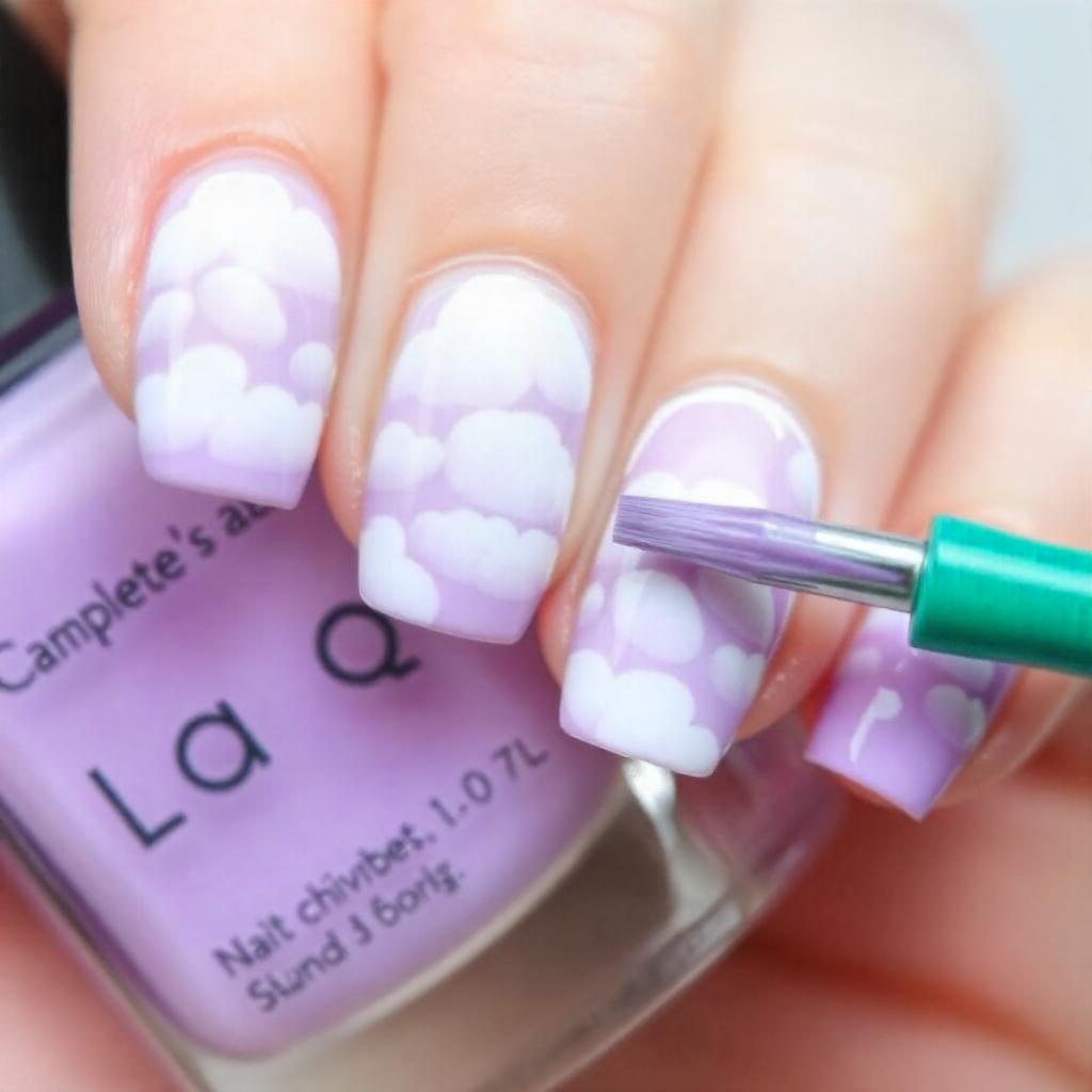 Cloud Style Lavender nail designs