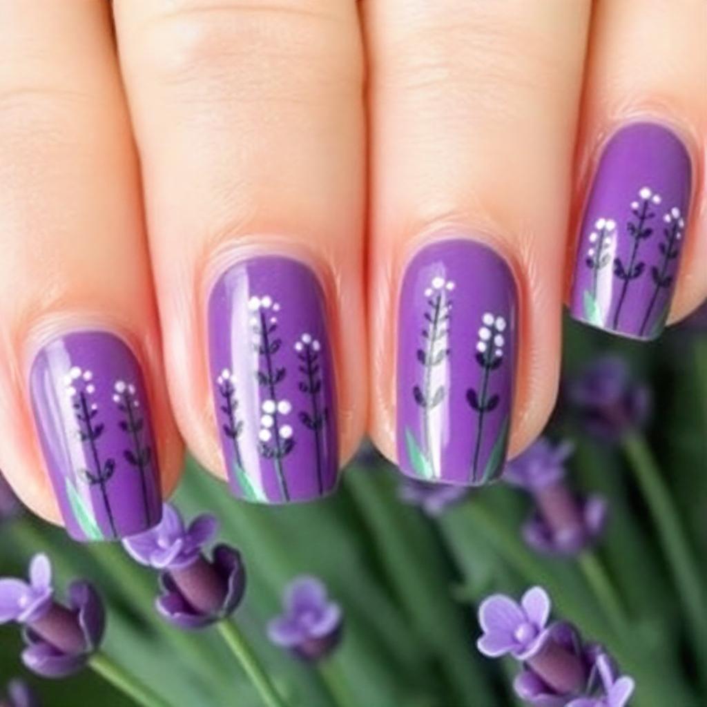 lavender nail art