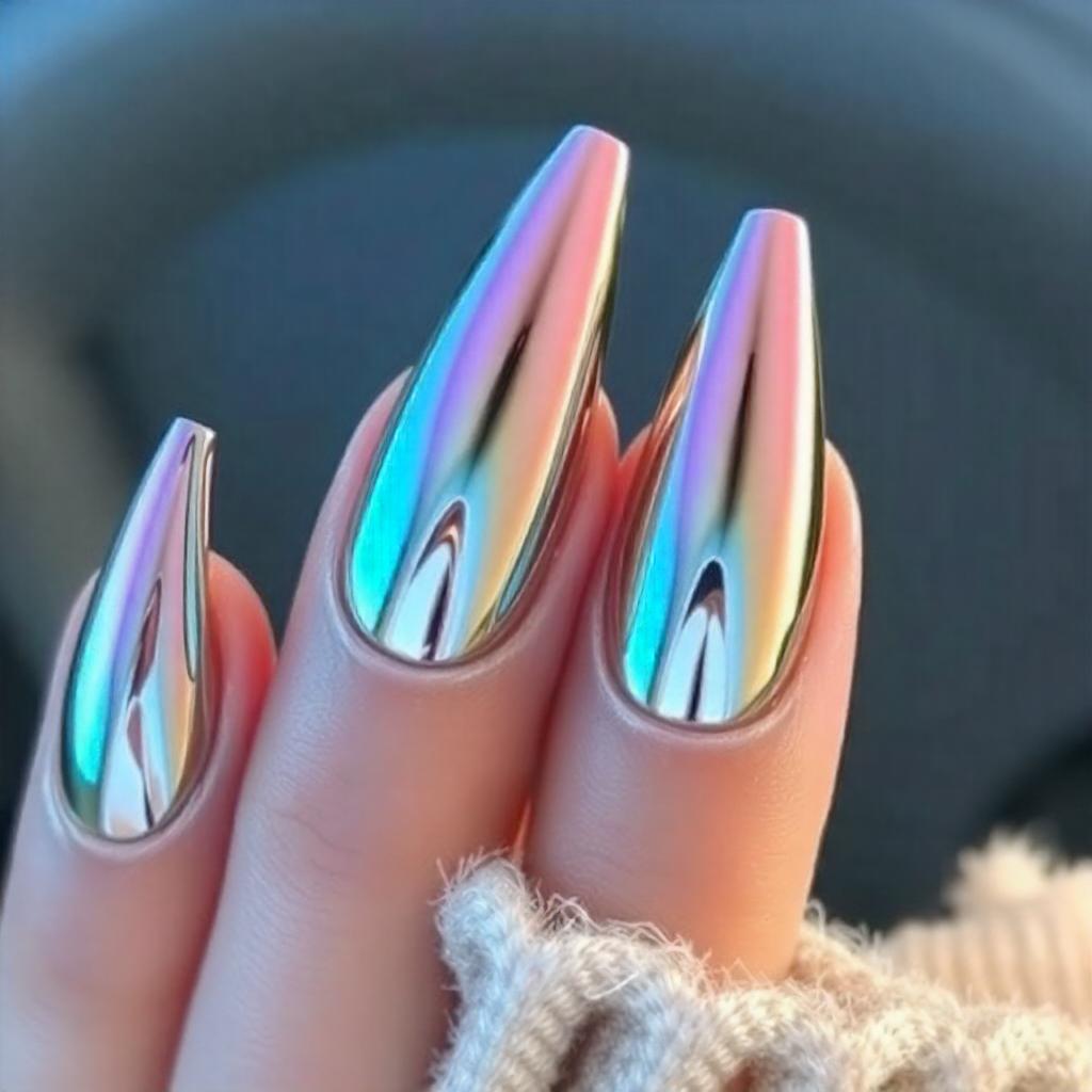 metallic nail art