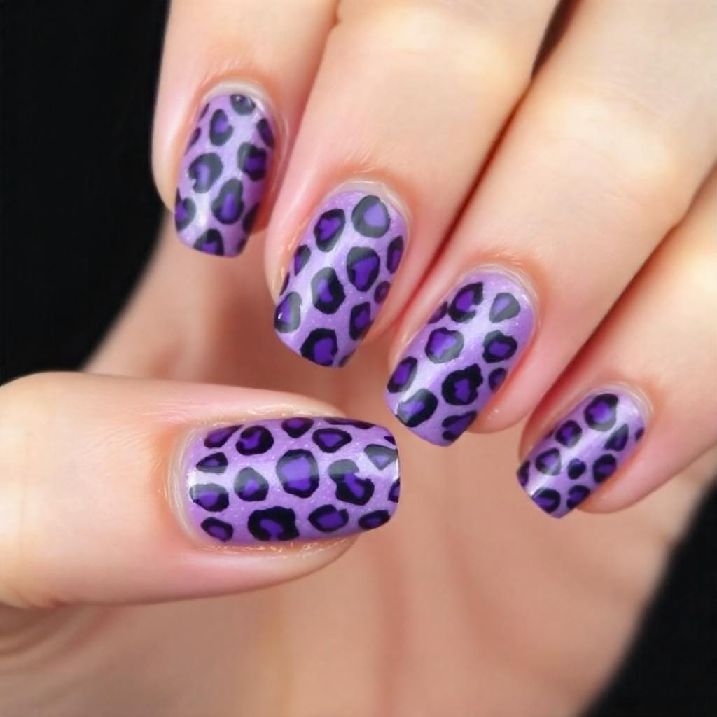 leopard print nail art