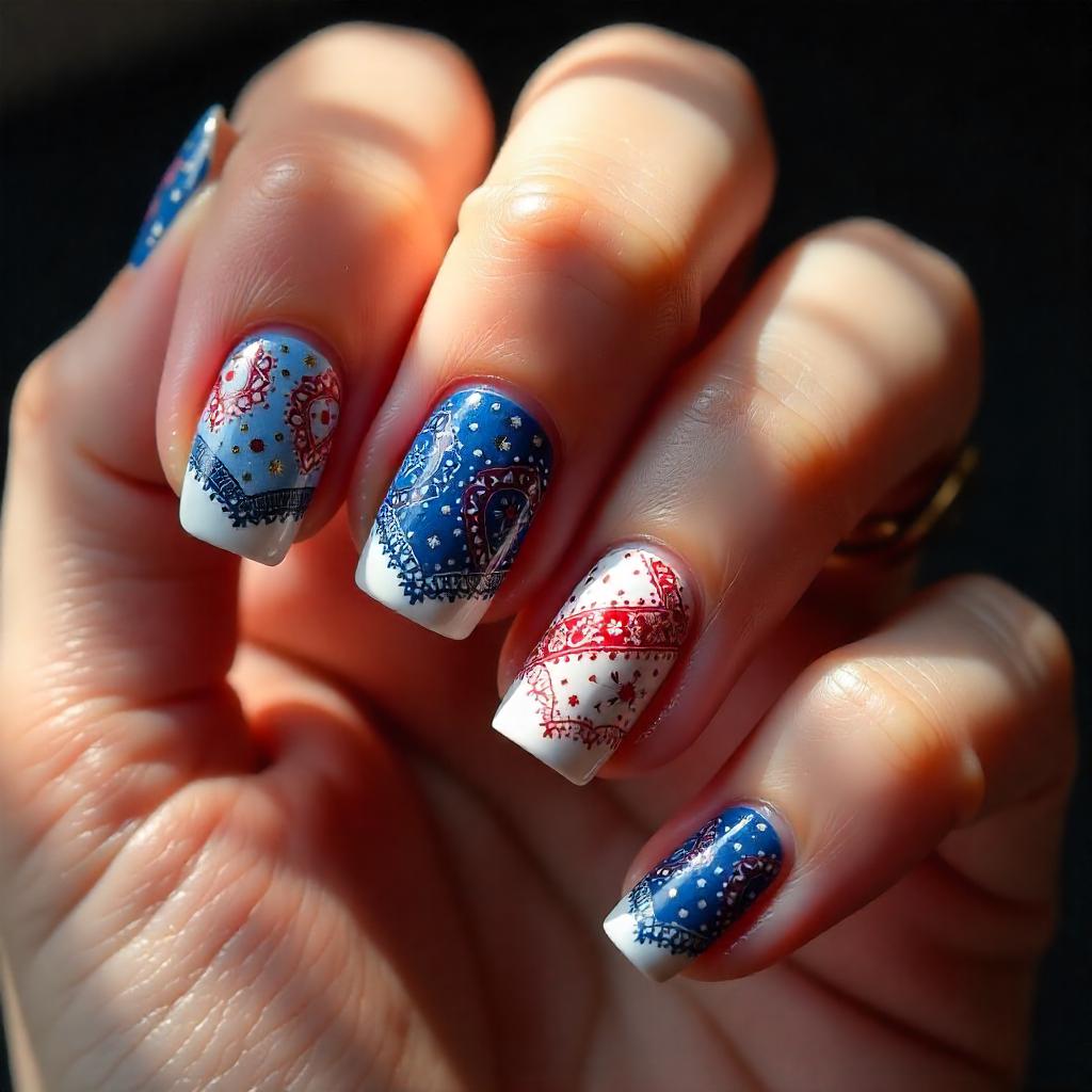 Bandana Pattern nail art