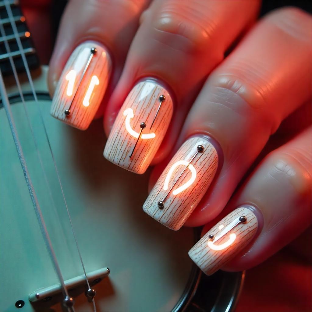 Banjo String Stripes nail art