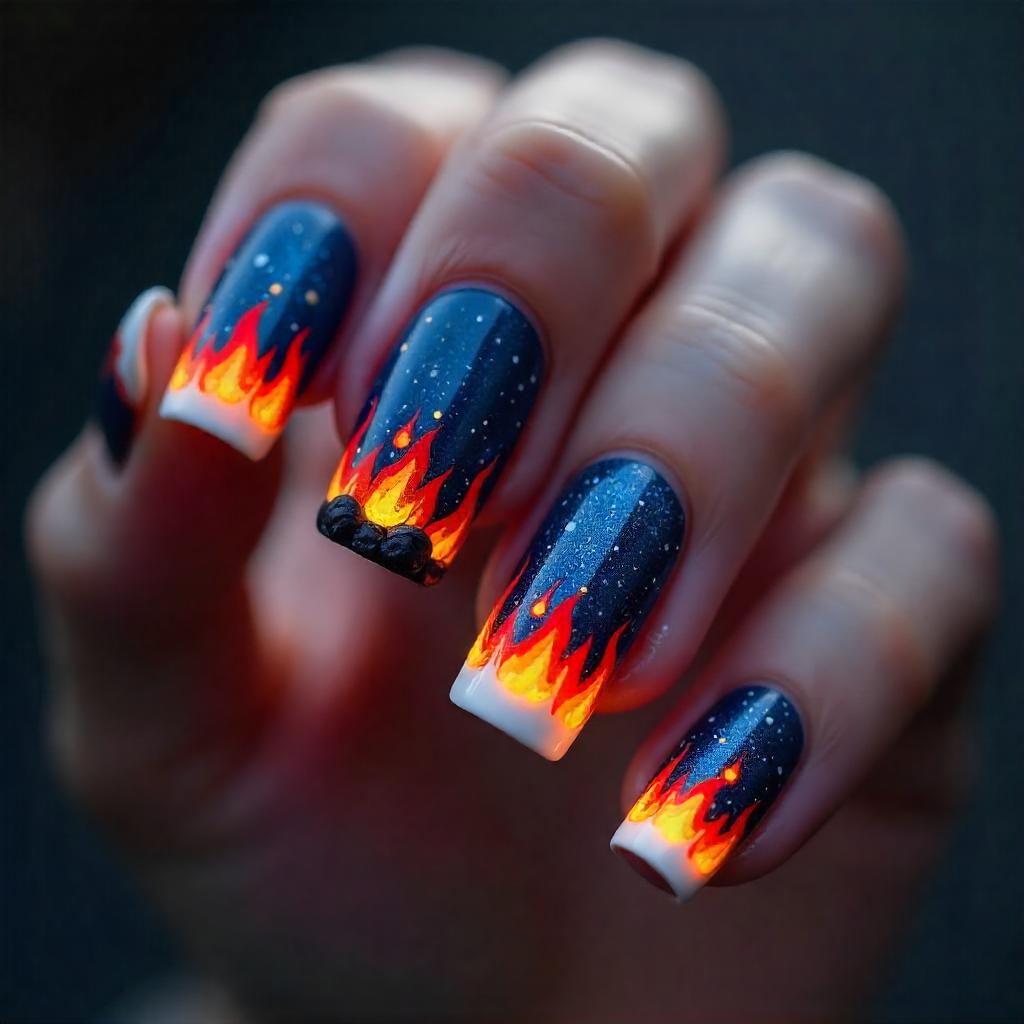 Campfire Glow Nails