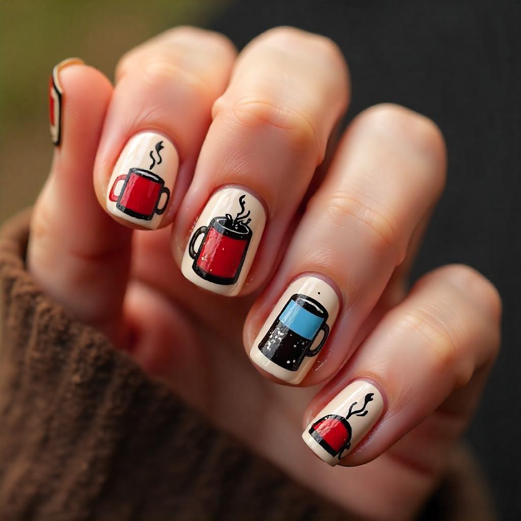 Cowboy Coffee Mug nail art