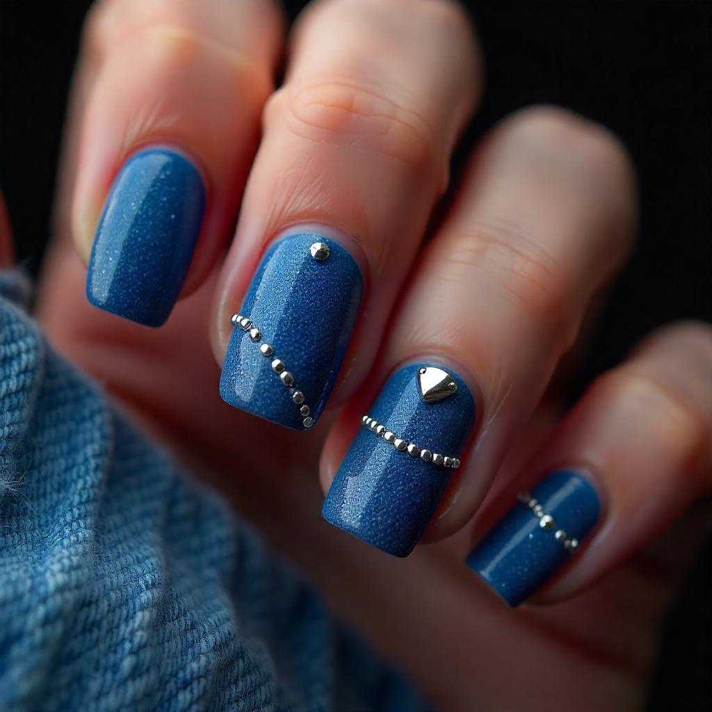 Denim Blue Jean Nails