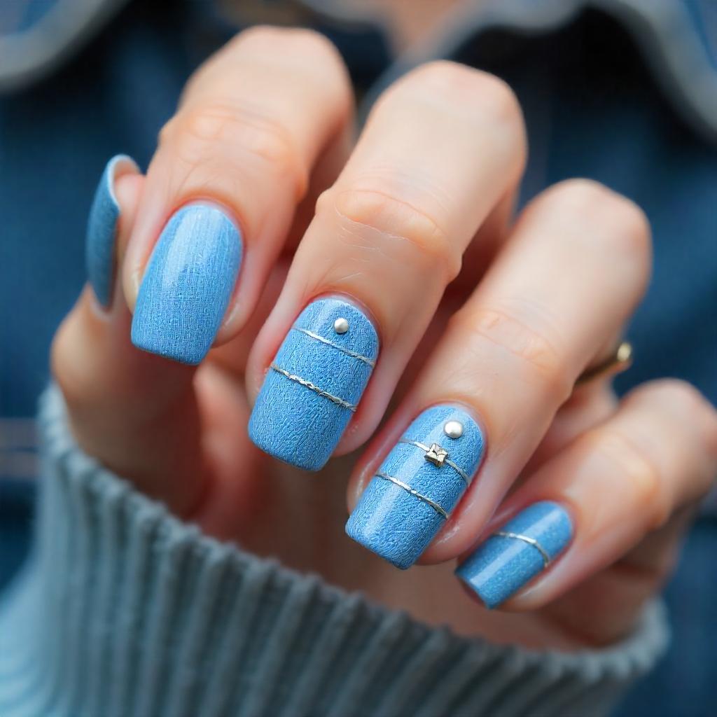 Denim Blue Jean Nails