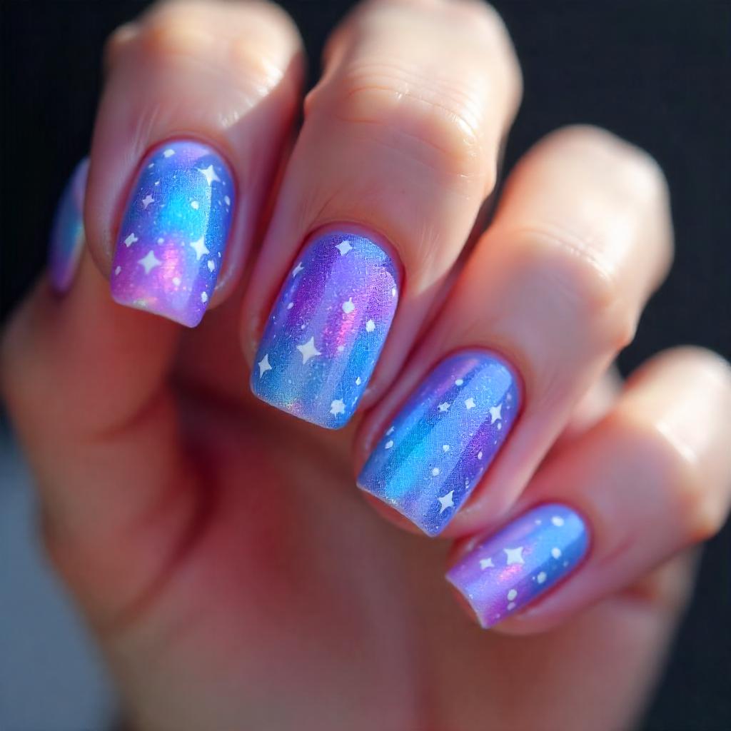 Lavender Galaxy Nails