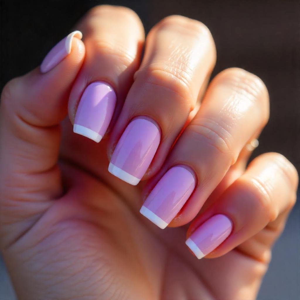 Lavender with White Outline Tips