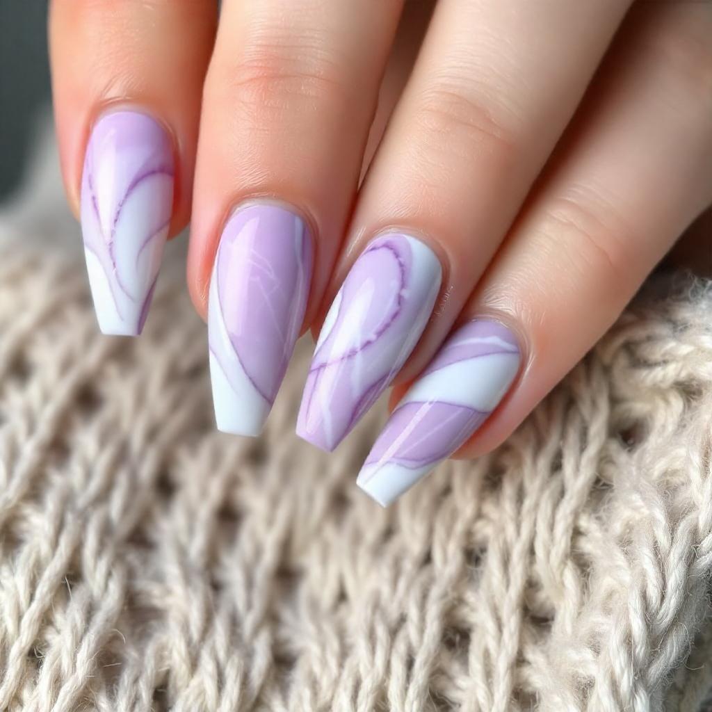 Marble White & Lavender Mix