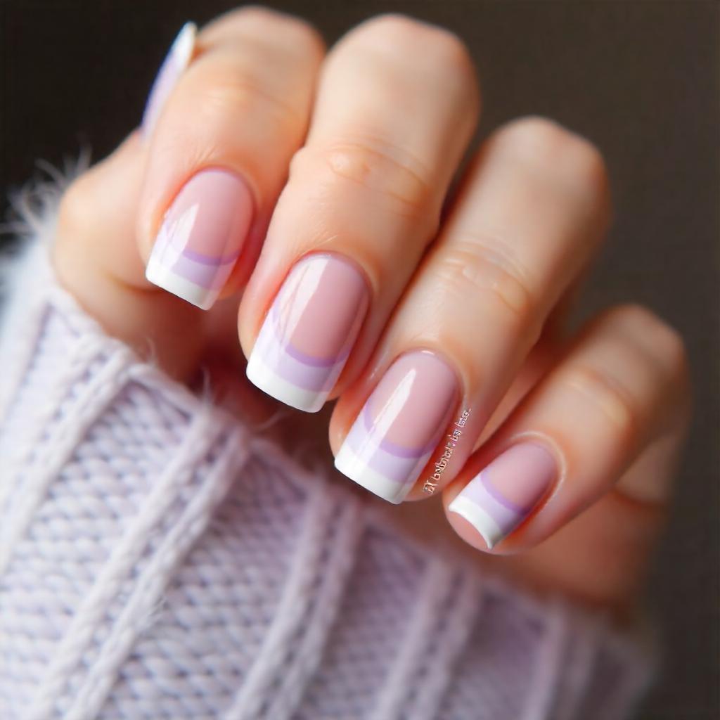 Ombre Lavender French Tips nail design