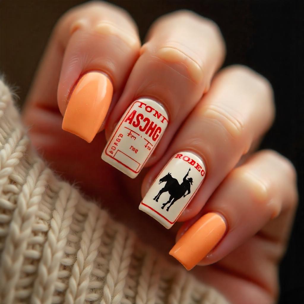 Rodeo Ticket Stub nails