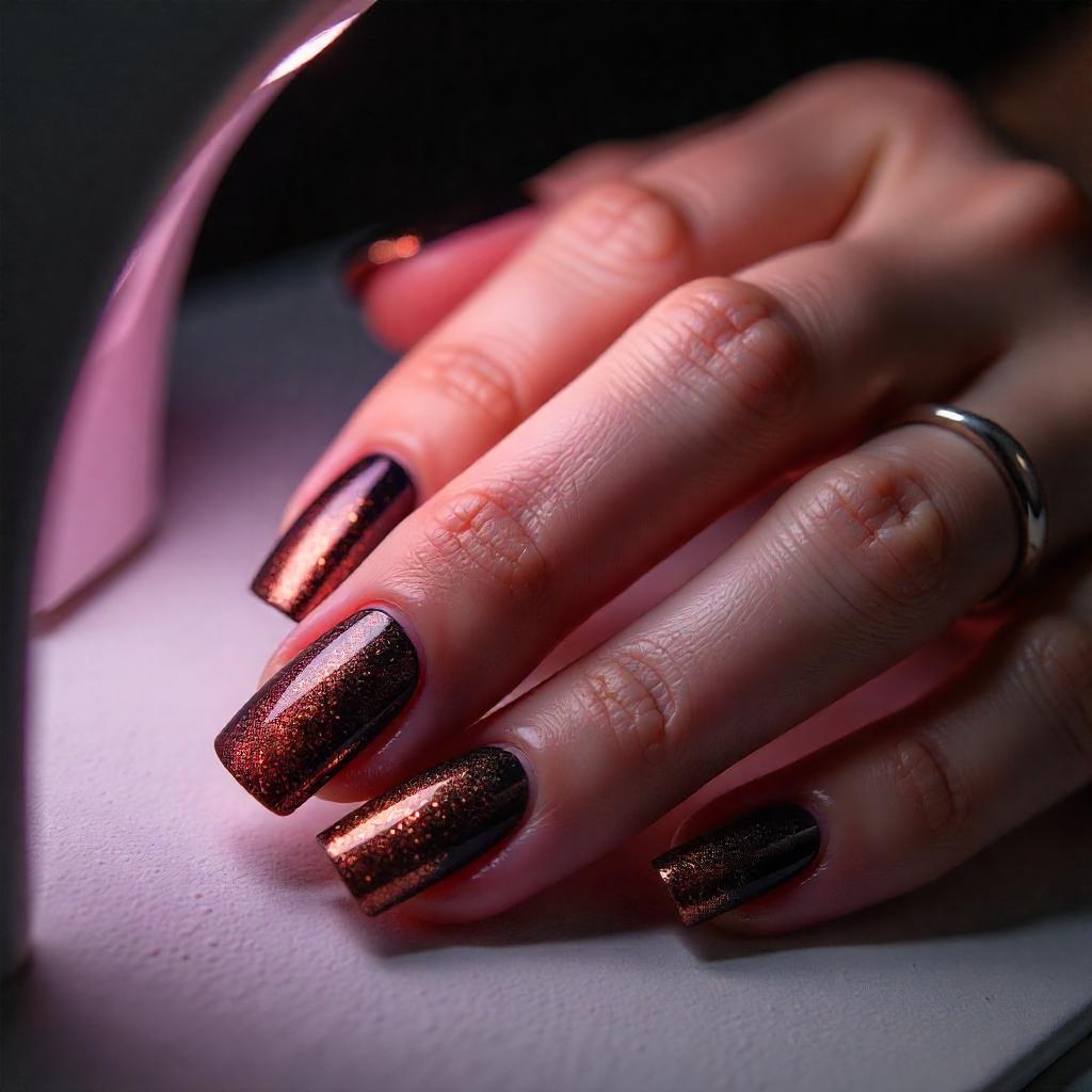 Rose Gold Chrome nail designs