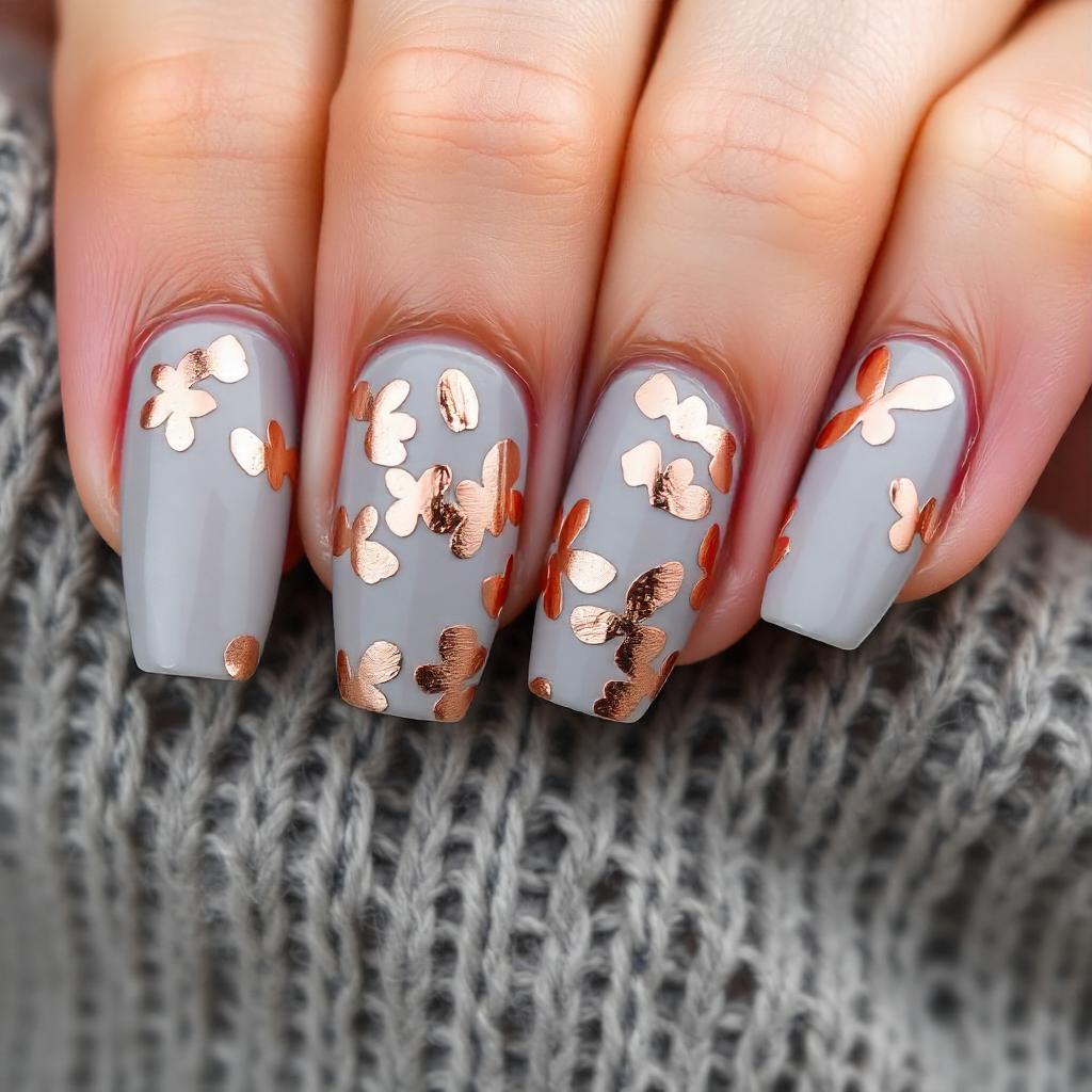 Rose Gold Foil Nail Designs