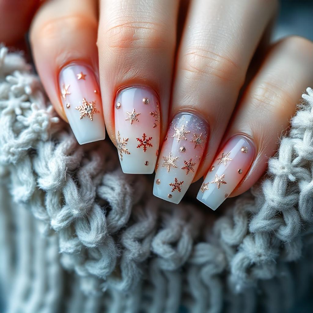 Rose Gold Holiday Nails