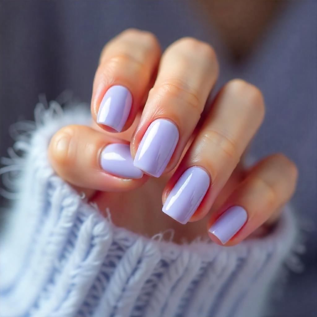 Short Lavender Nails
