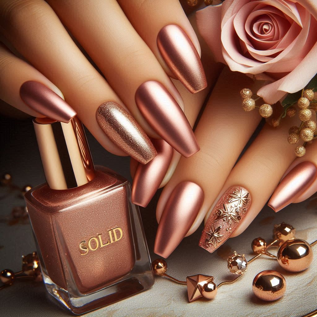 rose gold nail designs