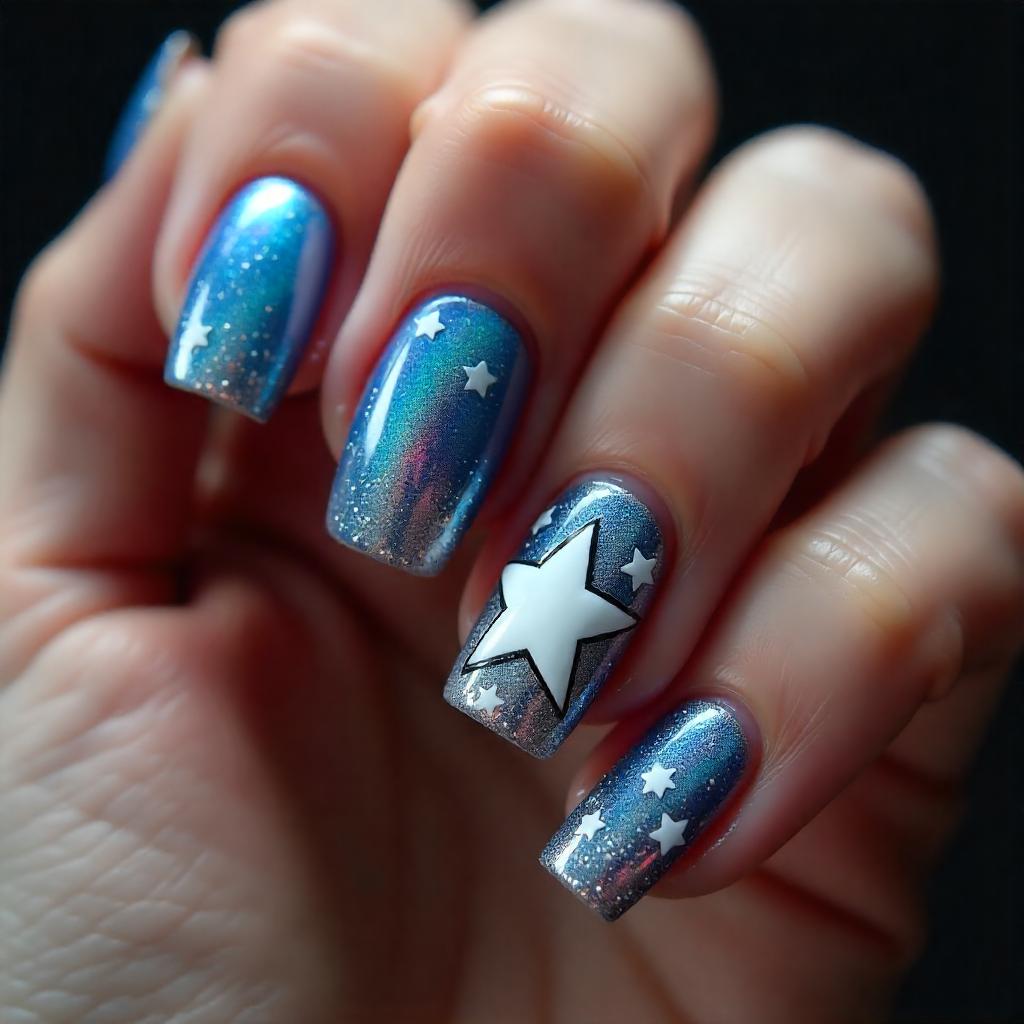 Lone Star-inspired Western nail design