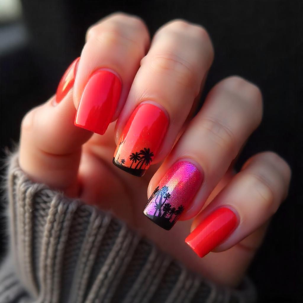 Sunset Sky Nail art