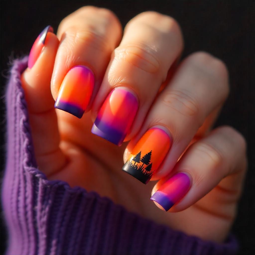 Sunset Sky Nail art