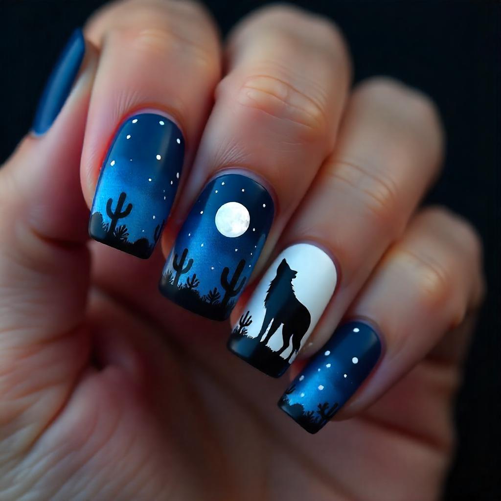 Western coyote nail design